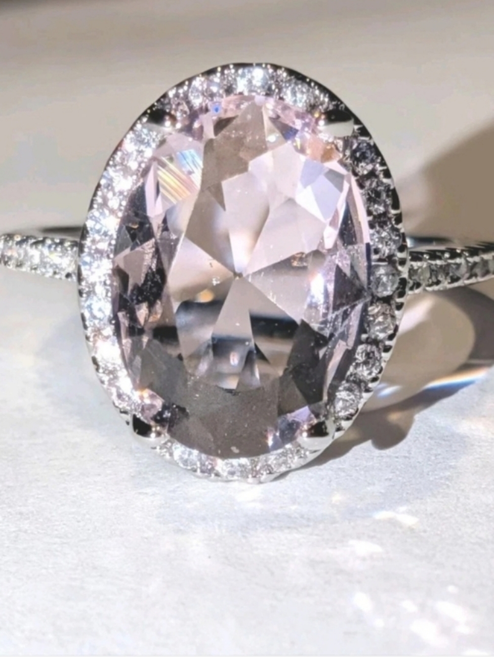 8ct Lab Created Pink Sparkling Gemstone Cocktail Ring For Women Sz 10